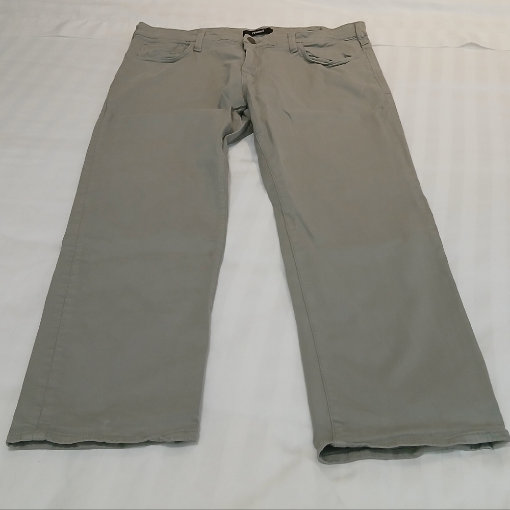 Mavi Matt Relaxed Fit Straight Leg 5-Pocket Gray Pants Men's 35 X 30